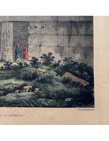 West Front of the Great Gate of the Propylea at Athens, Coloured Aquatint, Edward Dodwell, C. Hullmandel