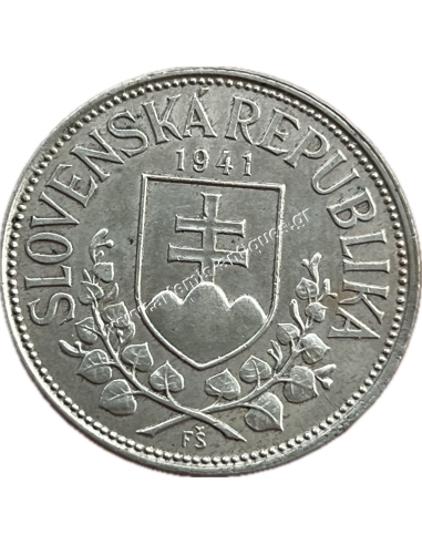 20 Korun 1941 Single Cross, St. Cyril and St. Methodius Slovakia