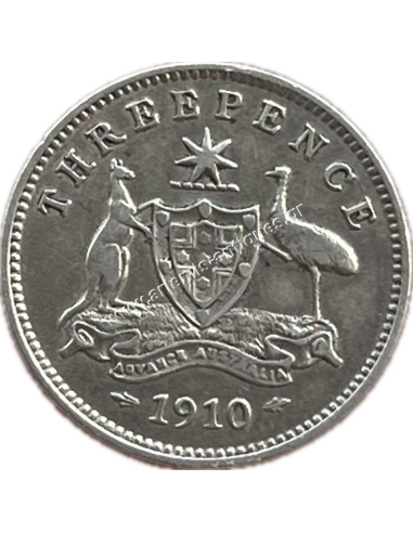 3 Pence 1910 Edward VII Αυστραλία XF