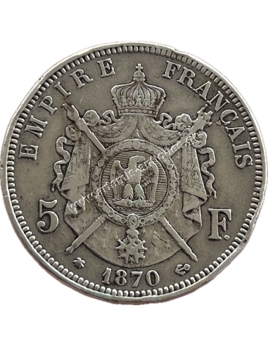 5 Francs 1870 A Napoleon III France