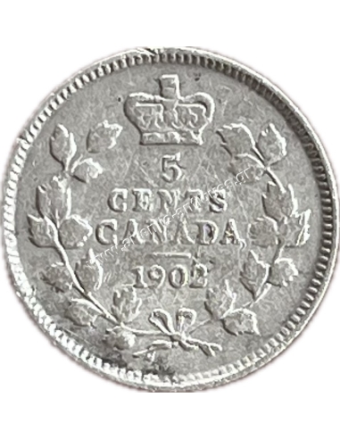 5 Cents 1902 Large H Edward VII Καναδάς