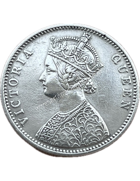 1 Rupee 1876 B dot Victoria British India XF+