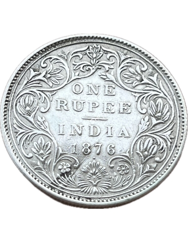 1 Rupee 1876 B dot Victoria Βρετανική Ινδία XF+