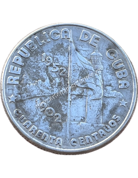 40 Centavos 1952 50η Επέτειος της Δημοκρατίας XF++