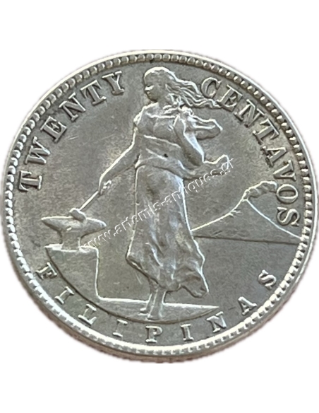 20 Centavos 1945 Philippines AU