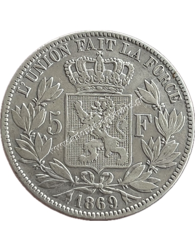 5 Francs 1869 Leopold II Βέλγιο