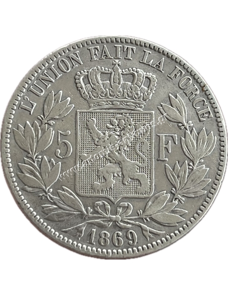 5 Francs 1869 Leopold II Βέλγιο