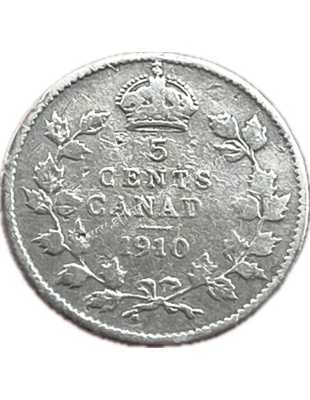 5 Cents 1910 Leaves with pointed ends Edward VII Καναδάς