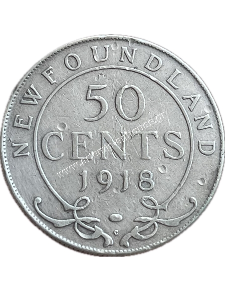 50 Cents 1918 George V Newfounland