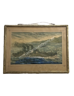 Our First Sea Colossus, the New Battleship "Averof", Chromolithograph
