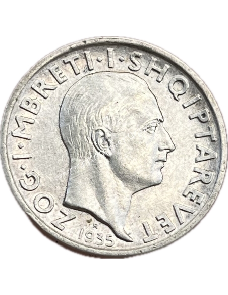 1 Frang 1935 R Zog I Albania AU-UNC