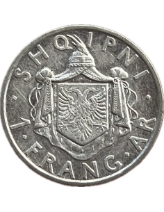 1 Frang 1935 R Zog I Albania AU-UNC 2