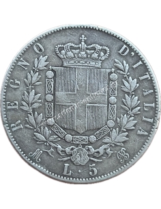 5 Lire 1872 M BN Vittorio Emanuele II Ιταλία 2