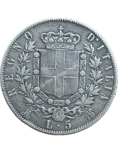 5 Lire 1872 M BN Vittorio Emanuele II Ιταλία