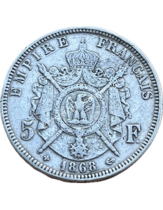 5 Francs 1868 BB Napoleon III France 2