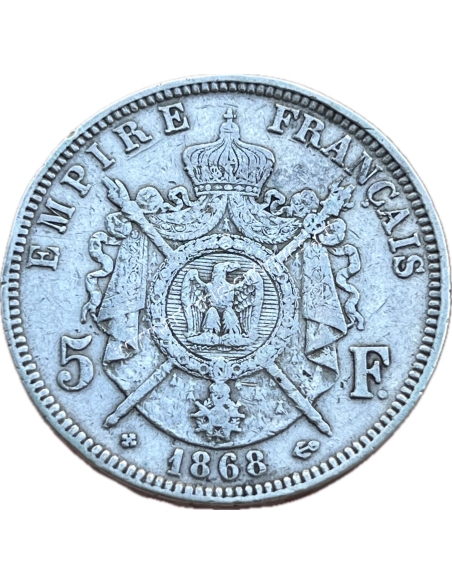 5 Francs 1868 BB Napoleon III France