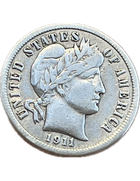 10 Cents 1911 Barber Dime