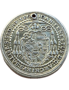 1/2 Thaler 1694 Johann Ernst von Thun Επισκοπή του Σάλτσμπουργκ, Αυστριακά κράτη, με Τρύπα, Σπάνιο 2