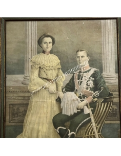Prince Andrew of Greece and Princess Alice of Battenberg, Chromolithograph by S. Christidis 1903 2
