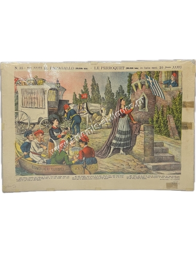 Le Perroquet 29 Αυγούστου 1909, Augusto Grossi Σατυρική Λιθογραφία, Κρήτη-Ελλάδα
