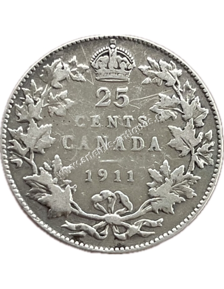 25 Cents 1911 George V Καναδάς