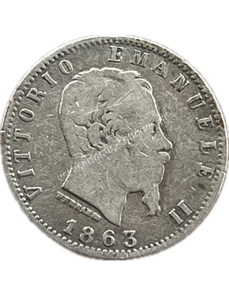 20 Centesimi 1863 M BN Vittorio Emanuele II Ιταλία