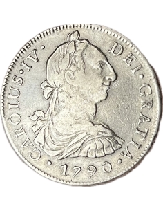 8 Reales 1790 Charles IV (Numeral IV) Νέα Ισπανία, Μεξικό