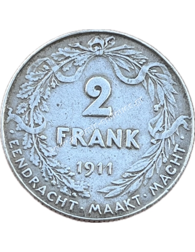 2 Francs 1911 Albert I Dutch Text Belgium