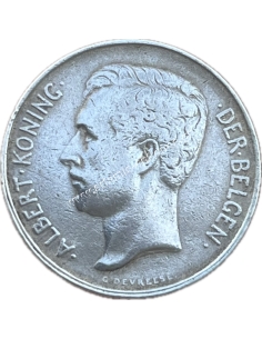 2 Francs 1911 Albert I Dutch Text Belgium