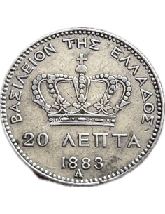20 Lepta 1883 George A XF++ 2