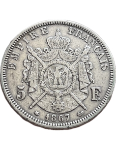 5 Francs 1867 A Napoleon III Γαλλία 2