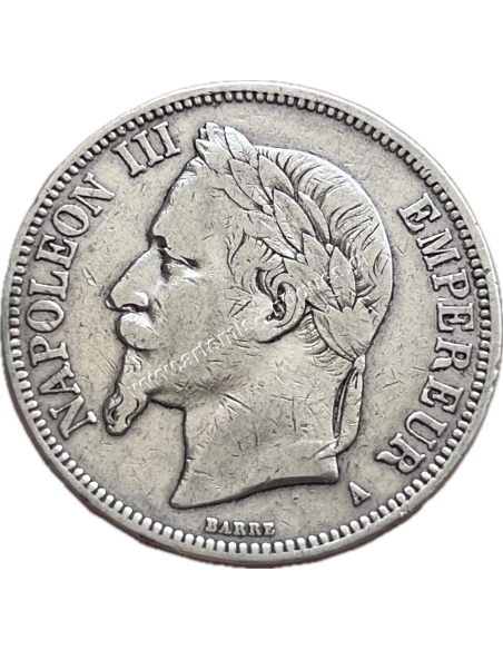 5 Francs 1867 A Napoleon III Γαλλία