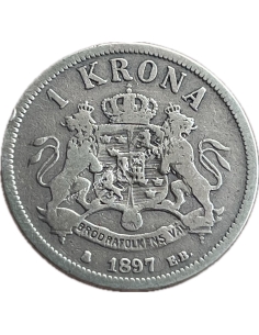 1 Krona 1897 Oscar II Σουηδία 2