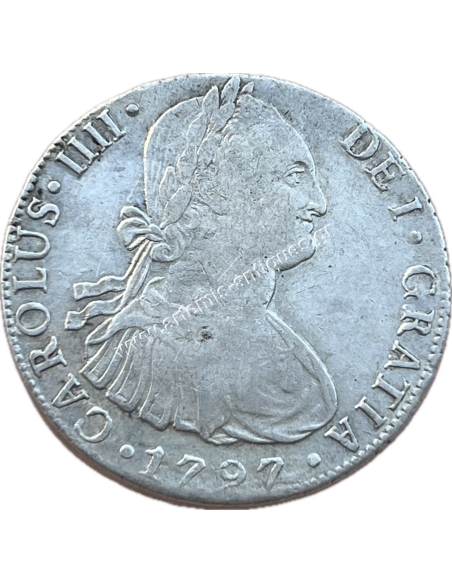 8 Reales 1797 IJ Charles IV (Numeral IIII) Peru