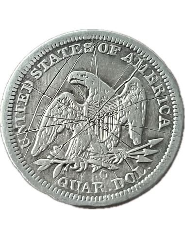 1/4 Dollar 1854 "Normal O" Seated Liberty Quarter