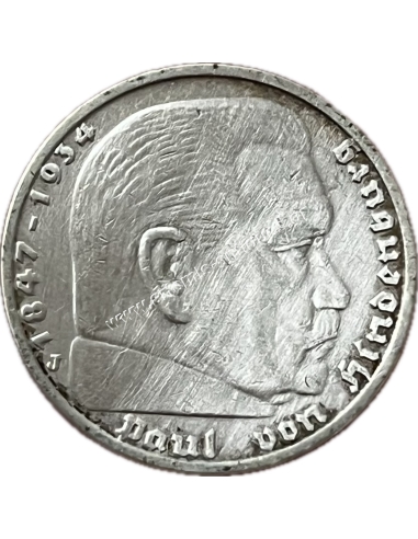 5 Marks 1936 J Paul von Hindenburg Germany