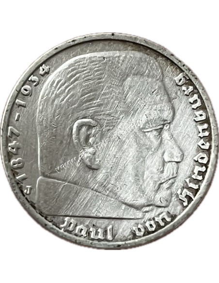 5 Marks 1936 J Paul von Hindenburg Germany