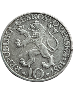 10 Korun 1957 Czechoslovakia 2