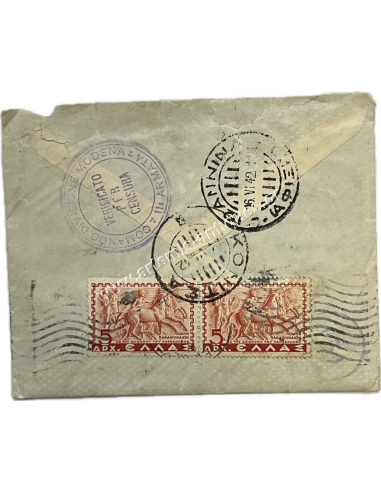 Mailed envelope 1942, Korytsa - Italian Censorship, 11th Armata