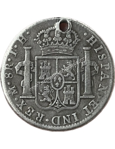 8 Reales 1805 Charles IV Νέα Ισπανία, Μεξικό με τρύπα 2