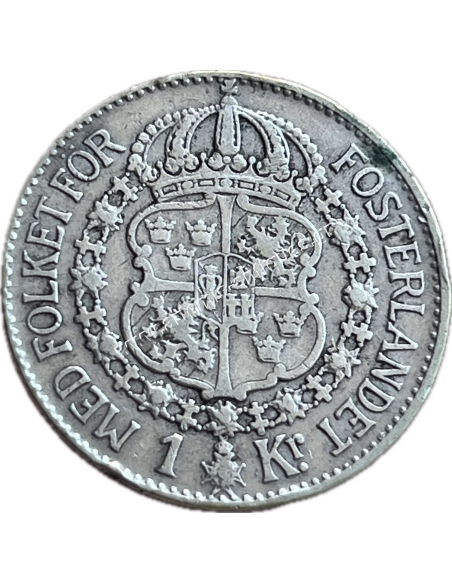 1 Krona 1933 Gustaf V Σουηδία