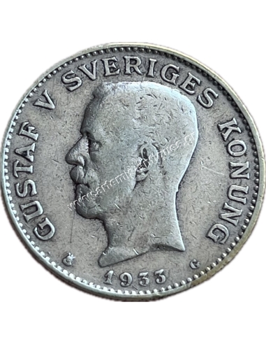 1 Krona 1933 Gustaf V Σουηδία