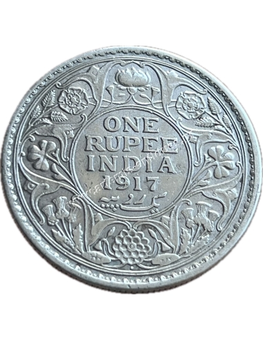 1 Rupee 1917 with dot George V British India