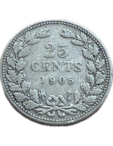 25 Cents 1905 Wilhelmina Ολλανδία