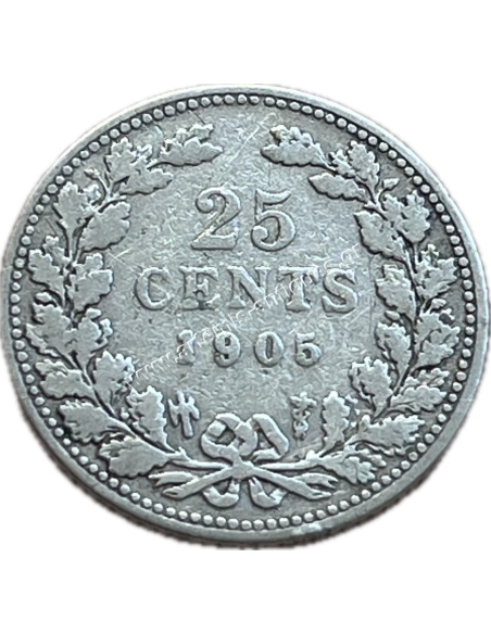 25 Cents 1905 Wilhelmina Ολλανδία