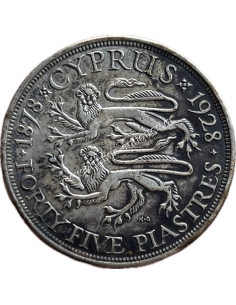 45 Piastres 1928 George V Cyprus 2