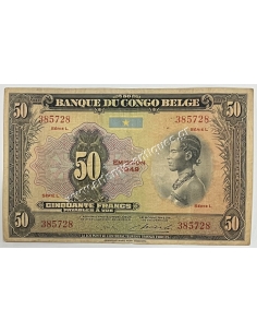 50 Francs 1949 P16g Βελγικό Κονγκό