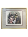 The King and Queen of Greece and their children, coloured gravure