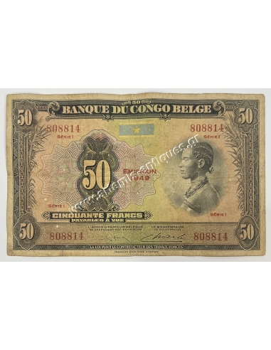 50 Francs 1949 P16g Belgian Congo