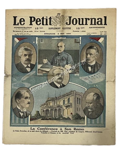 The Conference in Sanremo, Sunday May 2nd, 1920 Le Petit Journal